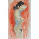 VALERIE KNIGHT. Study of a female nude, signed with monogram and dated 1997 lower left, watercolour,