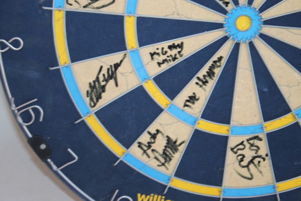 TWO AUTOGRAPHED MATCH DART BOARDS ONE FROM WOLVERHAMPTON BEARING VARIOUS SIGNATURES, TO INCLUDE, - Image 5 of 6