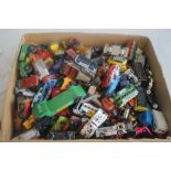 A QUANTITY OF PLAYWORN DIECAST VEHICLES to include matchbox, Welly, Lone Star, Majorette etc.
