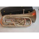 A BESSON NEW STANDARD EUPHONIUM SERIAL No. 587101 with Denis Wick 4AL mouthpiece in fitted carry