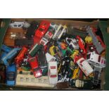 A QUANTITY OF PLAYWORN DIECAST VEHICLES by Corgi, Welly, Solido etc.