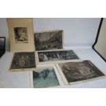 A SMALL QUANTITY OF ENGRAVINGS to include 'View of the interior of The House of Lords, during thr