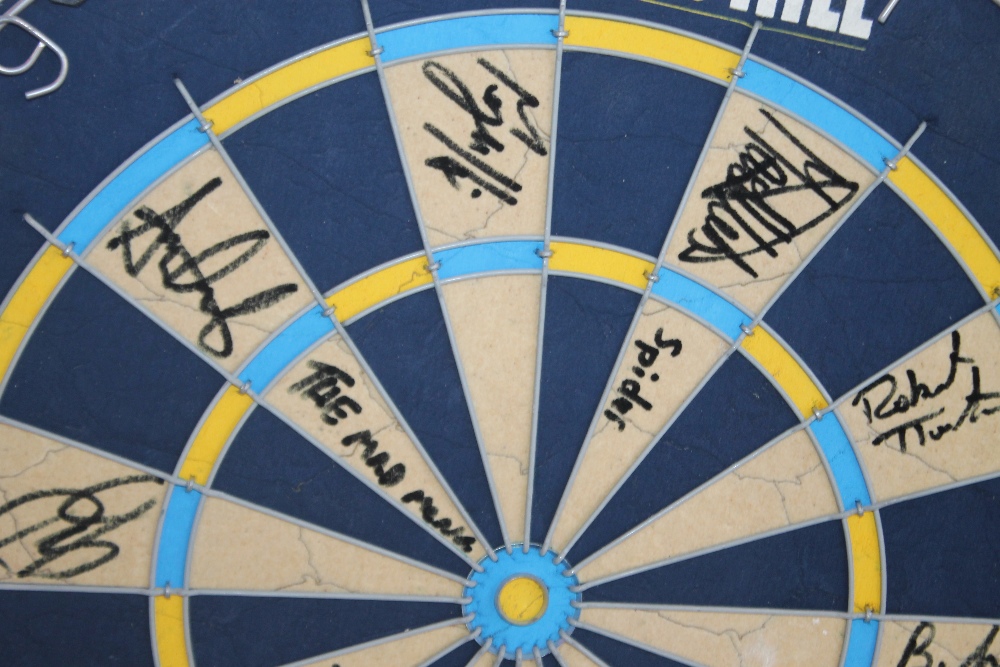 TWO AUTOGRAPHED MATCH DART BOARDS ONE FROM WOLVERHAMPTON BEARING VARIOUS SIGNATURES, TO INCLUDE, - Image 2 of 6