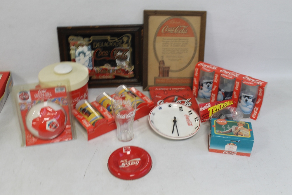 COCA-COLA, A QUANTITY OF VINTAGE ADVERTISING WARES to include ice bucket, glasses, ash trays etc.