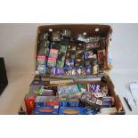 TWO TRAYS OF BOXED DIECAST VEHICLES ETC. to include Corgi, Matchbox, Maisto, Britbus and Teamsters