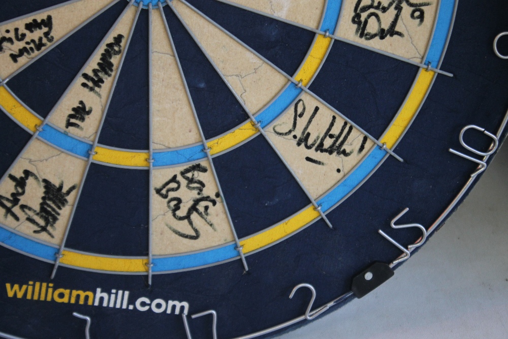 TWO AUTOGRAPHED MATCH DART BOARDS ONE FROM WOLVERHAMPTON BEARING VARIOUS SIGNATURES, TO INCLUDE, - Image 4 of 6