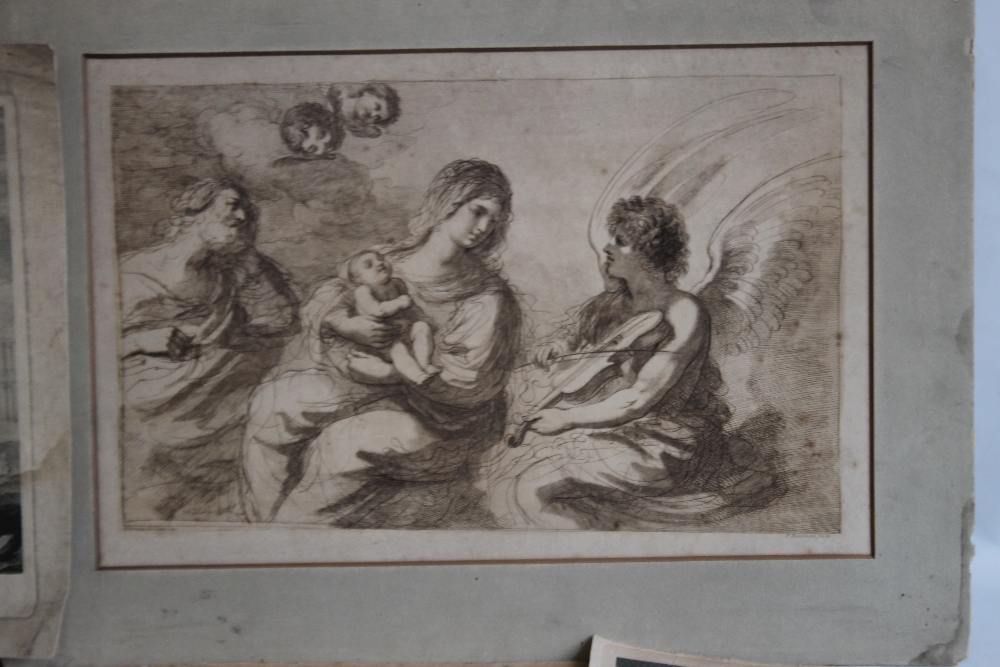 A SMALL QUANTITY OF RELIGIOUS AND MYTHOLOGICAL ENGRAVINGS to include the Virgin Mary with Jesus - Image 2 of 5