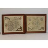 JANSSON MAP OF STAFFORDSHIRE AND SHROPSHIRE, 17th Century, with early hand colouring, framed and