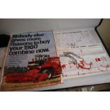 A QUANTITY OF MASSEY FERGUSON ADVERTISING POSTERS, featuring tractors, combine harvesters etc.
