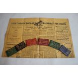 WOLVERHAMPTON WANDERERS INTEREST - SIX SEASON TICKETS DATED 1902-1903, 1903-1904, 1904-1905, 1905-