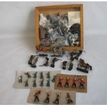 A WINSOR AND NEWTON SMALL DISPLAY CABINET, containing a collection of various metal figures and also