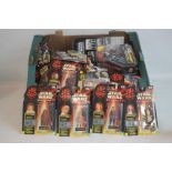 A COLLECTION OF BOXED HASBRO STAR WARS EPISODE 1 FIGURES, Light Sabre's, Electric Comm Talk Receiver
