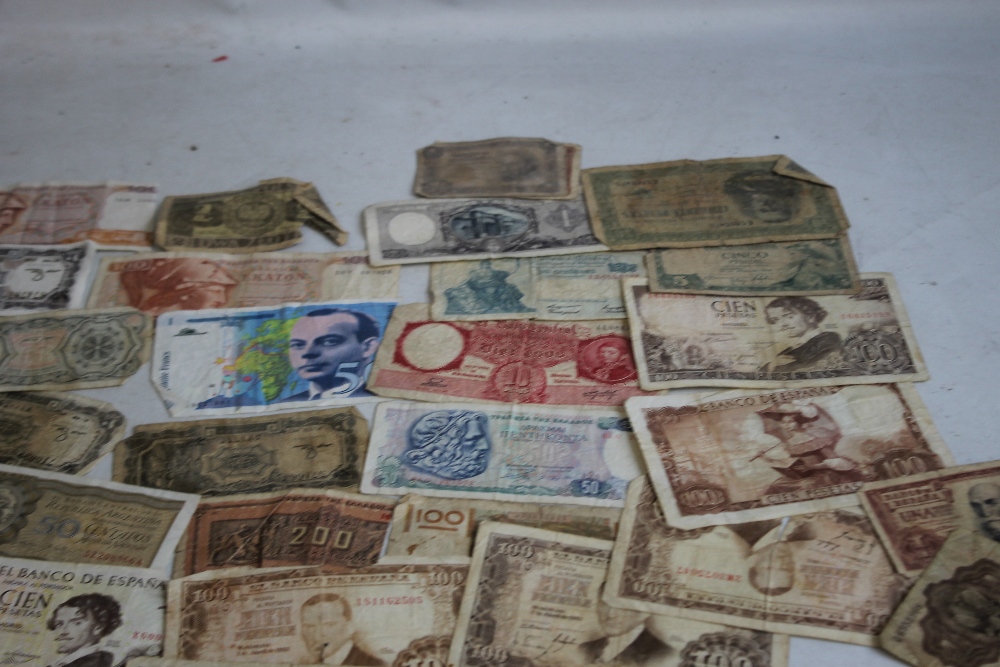 A TIN CASH BOX OF WORLD BANK NOTES, 180+ - Image 4 of 10