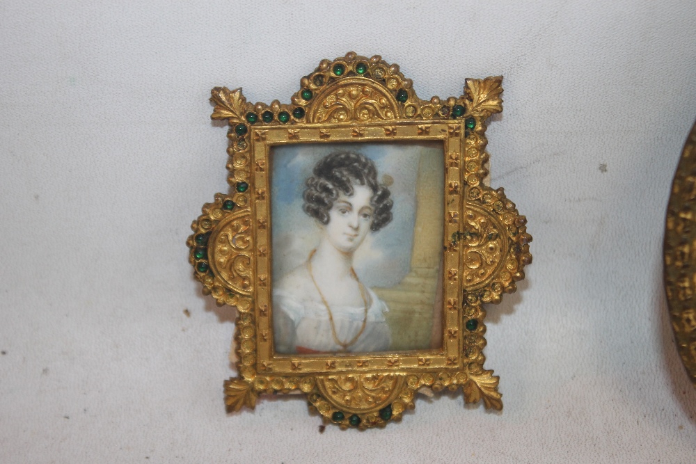 TWO FRAMED AND GLAZED PORTRAIT MINIATURES OF LADIES (2) - Image 2 of 3