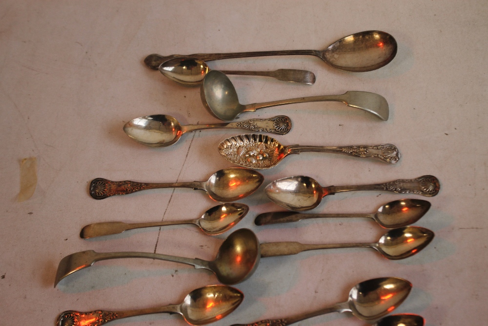 A QUANTITY OF ASSORTED SILVER AND WHITE METAL SPOONS ETC. - Image 2 of 3