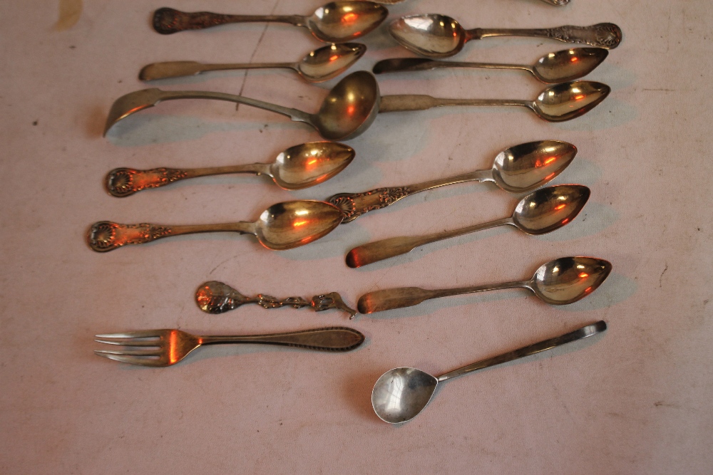 A QUANTITY OF ASSORTED SILVER AND WHITE METAL SPOONS ETC. - Image 3 of 3