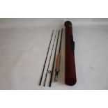 AN ORVIS "TLS MATRIX" FOUR PIECE FLY ROD, 9.5 Tip Flex in a fitted hard carry case