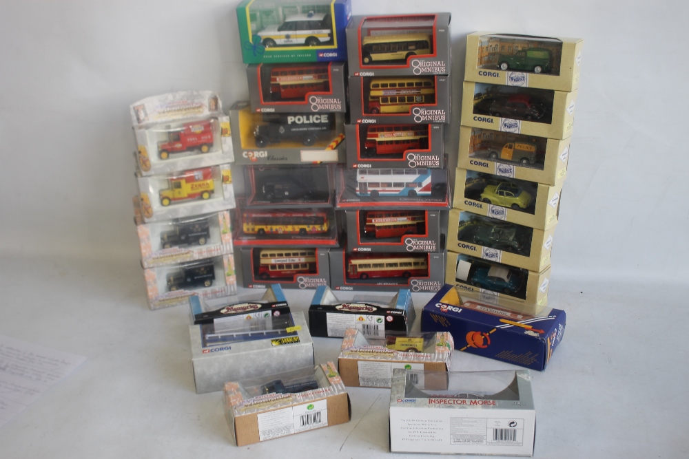 A COLLECTION OF 30 BOXED CORGI DIECAST VEHICLES to include Original Omnibus, Inspector Morse, London