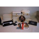 STAR TREK COLLECTABLES to include eleven boxed plates, six boxed pens, a boxed pen holder,