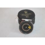 HARDY BRO'S - A HARDY "THE PERFECT" TROUT FLY REEL, 3 3/8 in fitted black case