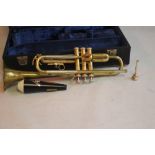 A B & M CHAMPION TRUMPET with Vincent Bach 7C mouthpiece and mute in fitted carry case