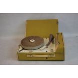 A VINTAGE "PHILIPS" PORTABLE BATTERY POWERED RECORD PLAYER