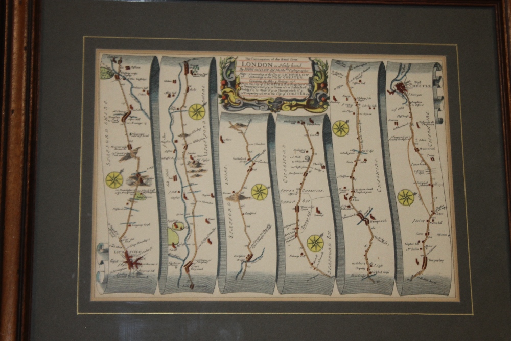 OWEN & BOWEN COUNTY MAP OF STAFFORDSHIRE double framed with two Owen & Bowen road strips showing - Image 2 of 4