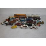 A COLLECTION OF PLAYWORN DINKY AND CORGI DIECAST VEHICLES