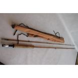 HARDY BRO'S ENGLAND - A TWO PIECE "THE POPE" 10 FT PALAKONA SPLIT CANE FLY ROD in canvas bag and a