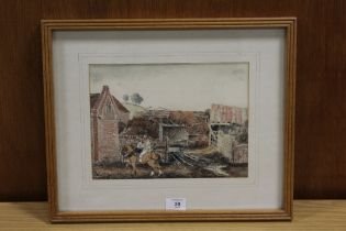 A FRAMED AND GLAZED WATERCOLOUR 'NEAR CROMER 1879' BY SAM LUCAS, DETAILS AS VERSO