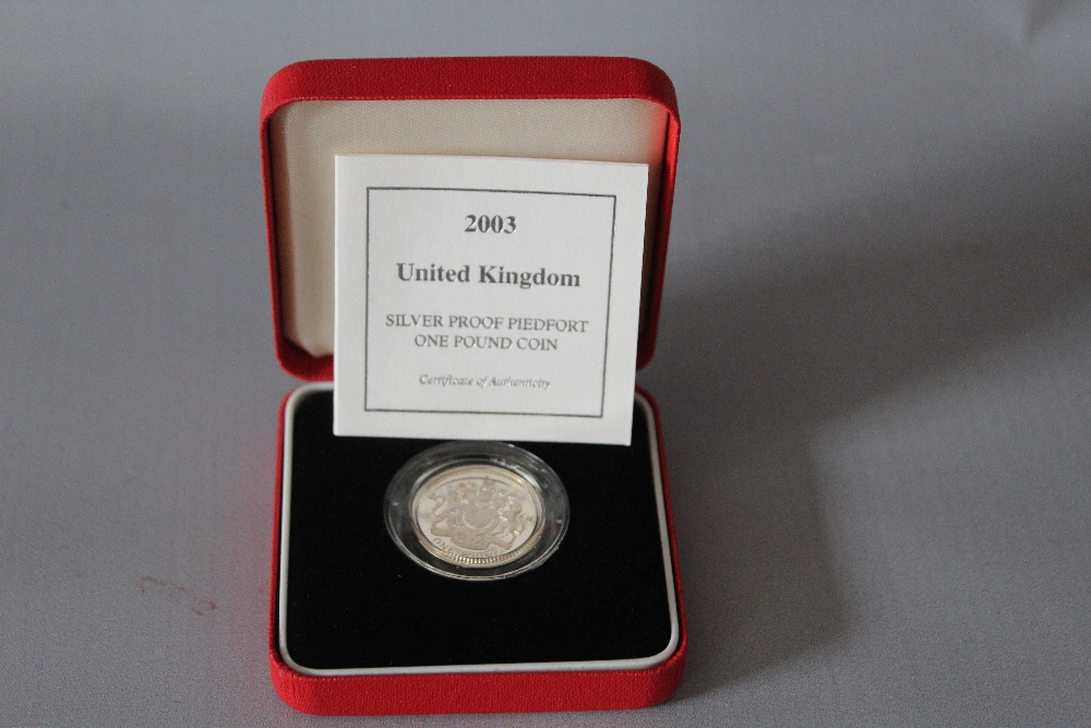 A ROYAL MINT 2003 SILVER PROOF PIEDFORT £1 COIN, with COA/Booklet, in original presentation case - Image 2 of 2