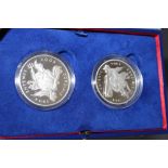 A ROYAL MINT '100TH ANNIVERSARY OF THE ENTENTE CORDIALE' SILVER PROOF £5 TWO COIN SET, with COA/