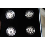 A ROYAL MINT 2004 PIEDFORT SILVER PROOF £1 FOUR COIN SET, with COA/Booklet, in original presentation