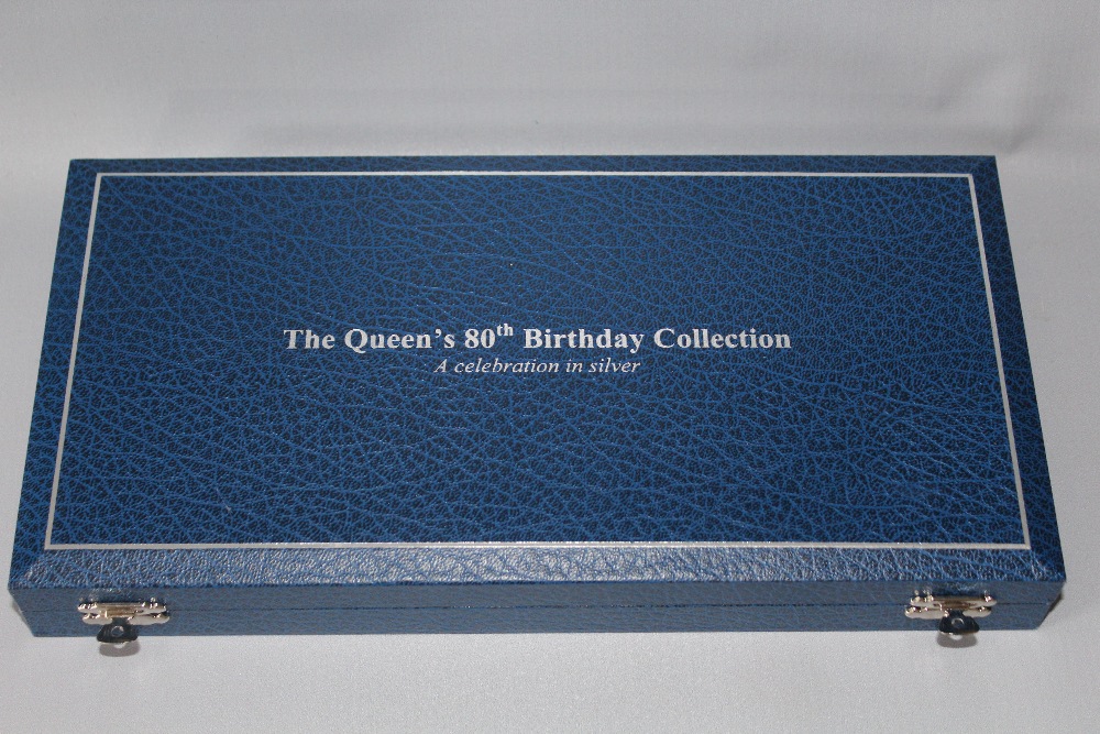 A ROYAL MINT 'THE QUEENS 80TH BIRTHDAY' SILVER PROOF NINE COIN SET AND FOUR MAUNDY COINS, comprising - Image 3 of 3