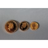 A ROYAL MINT 1994 UNITED KINGDOM GOLD PROOF THREE COIN SOVEREIGN SET, comprising a Double Sovereign,