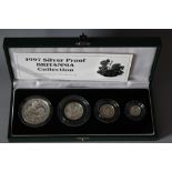 A ROYAL MINT 1997 BRITANNIA COLLECTION SILVER PROOF FOUR COIN SET, comprising £2, £1, 50 pence and