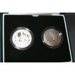 A ROYAL MINT 2005 '200TH ANNIVERSARY NELSON - TRAFALGAR' SILVER PROOF PIEDFORT TWO CROWN COIN SET,
