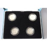 A ROYAL MINT 1999 - 2002 UNITED KINGDOM SILVER PROOF PIEDFORT £1 COIN COLLECTION FOUR COIN SET, with