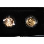 A ROYAL MINT 1997 'LADIES OF FREEDOM' GOLD PROOF BRITANNIA £10 AND $5 LIBERTY TWO COIN SET, with