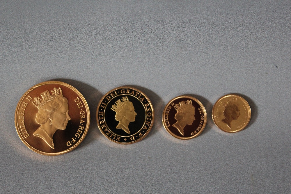 A ROYAL MINT 1997 GOLD PROOF FOUR COIN SOVEREIGN COLLECTION, comprising £5, £2, Sovereign and Half