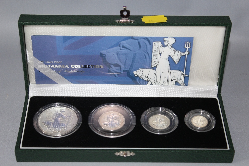 A ROYAL MINT 2001 SILVER PROOF BRITANNIA COLLECTION FOUR COIN SET, comprising £2, £1, 50 pence and - Image 2 of 3