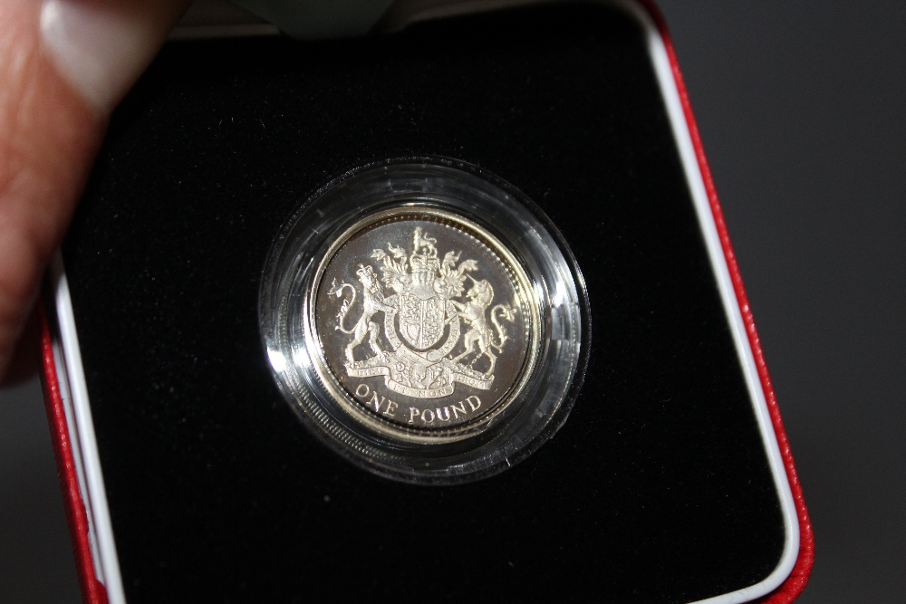 A ROYAL MINT 2003 SILVER PROOF PIEDFORT £1 COIN, with COA/Booklet, in original presentation case