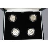 A ROYAL MINT 1999 - 2002 UNITED KINGDOM SILVER PROOF £1 FOUR COIN SET, comprising 2001 and 2002