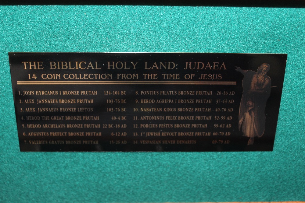 THE BIBLICAL HOLY LAND - JUDEA FOURTEEN COIN COLLECTION FROM THE TIME OF JESUS, in original - Image 2 of 2