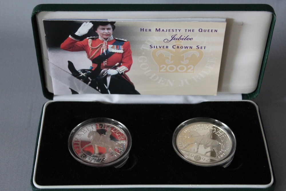 A ROYAL MINT 'HER MAJESTY THE QUEEN' SILVER CROWN TWO COIN SET, with COA/Booklet, in original - Image 2 of 2