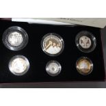 A ROYAL MINT 2006 UNITED KINGDOM PIEDFORT COLLECTION SIX COIN SET, comprising Queens 80th birthday