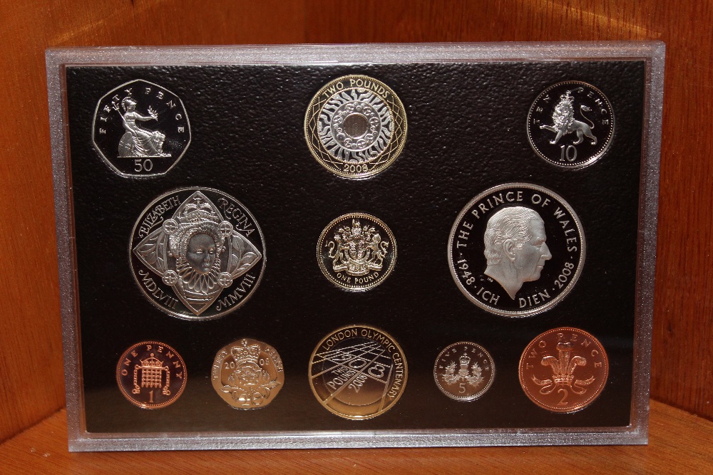 A ROYAL MINT 2008 SILVER PROOF COIN COLLECTION ELEVEN COIN SET, comprising £5 (2), £2 (2), £1,