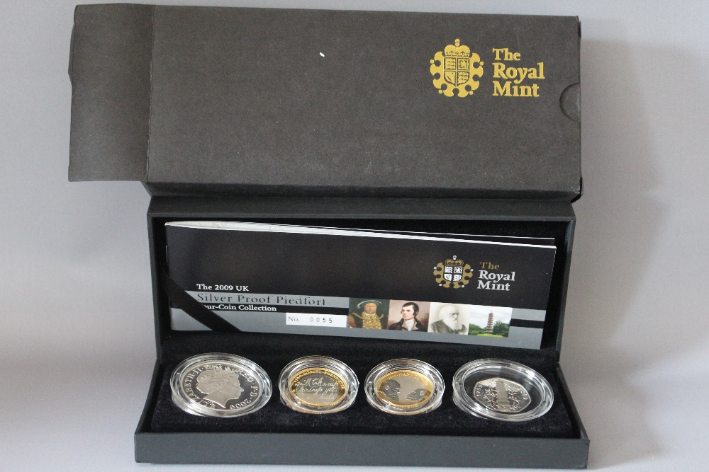 A ROYAL MINT 2009 SILVER PROOF PIEDFORT FOUR COIN COLLECTION, comprising Henry VIII £5, Robert Burns - Image 3 of 3