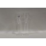 A PAIR OF WATERFORD CRYSTAL CHAMPAGNE FLUTES / GLASSES