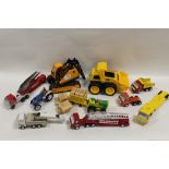 A SELECTION OF SMALL TONKA TOYS TO INC FIRE TRUCKS (10)